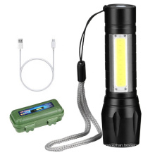 3 working modes Zoomable flash light, Waterproof USB rechargeable super bright Flashlight